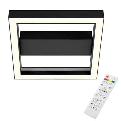 Plafonnier LED Icarus Noir 30Cm 18W 1800Lm RGB CCT Avec Télécommande - Photo 1/4