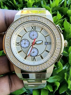 Мужские часы JBW Saxon Gold Sunray Crystal циферблат золотистый нержавеющая сталь/S JB-6101-D - Изображение 1 из 4