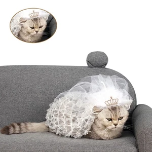 Velo de Boda Accesorios Novia Novio Gato Juegos con disfraces Mascota Novia - Imagen 1 de 12