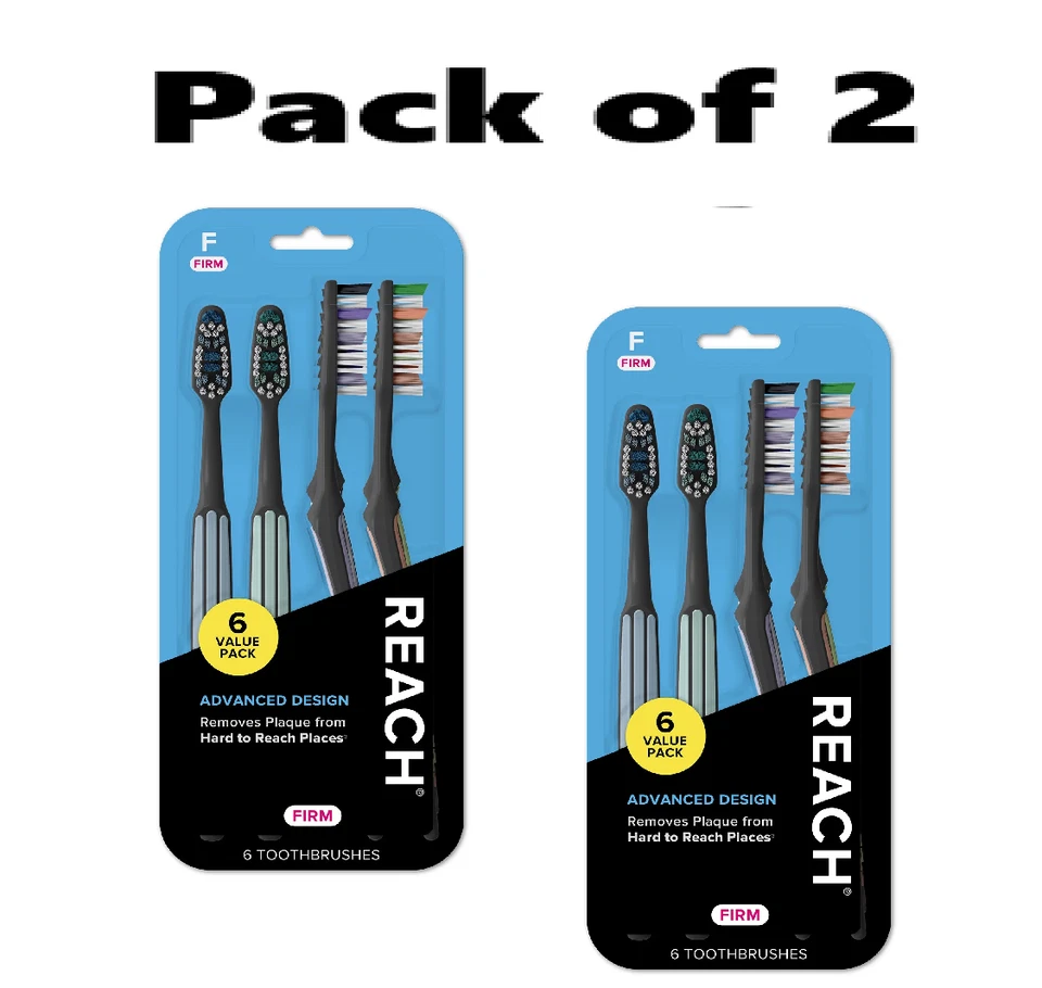 Reach Advanced Design Toothbrush, Firm Bristles, Ergonomic, 12 Count Value Pack - Image 1 of 1