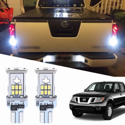 2pcs Xenon White LED Bulbs for Nissan Frontier 2005-2020 Backup Reverse Lights - Image 1 of 4