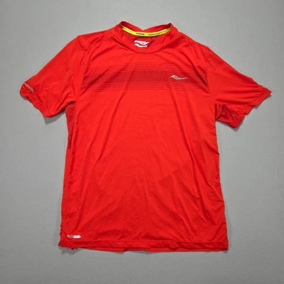Saucony Mens Running T Shirt Short Sleeve Activewear Top Red Size S - Image 1 of 4