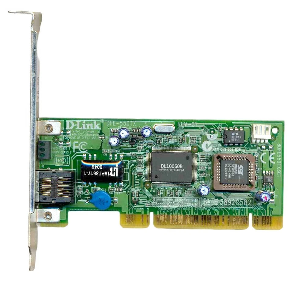 D-Link DFE-550TX REV-C1 PCI Ethernet Karte 10/100Mbps - Bild 1 von 1