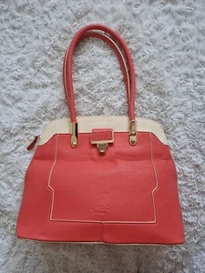 LYDC London Handbag Pink And Cream Medium Size Shoulder Bag - Picture 1 of 17