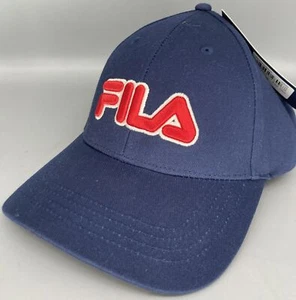 Fila Mens Cap Front FILA Genuine Baseball Cap Navy Blue Mens Teen B’day Gift NEW - Picture 1 of 8