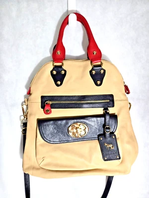 Bolso Cartera Convertible Emma Fox Cuero Bloque de Color Camel Negro Rojo Foto 1 de 4