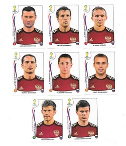 PANINI FIFA WORLD CUP BRAZIL 2014, RUSSIA 8 Different Stickers. B22