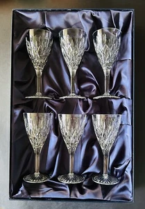 Stuart Crystal Tewkesbury Six Wine Glasses 6 7/8” Presentation Box - Picture 1 of 11