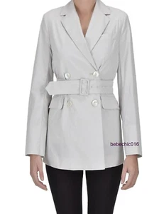 S' MAX MARA , Cotton Belted Jacket in Gray, Size 6 US, 8 GB, 36 DE, 40 IT - Picture 1 of 23