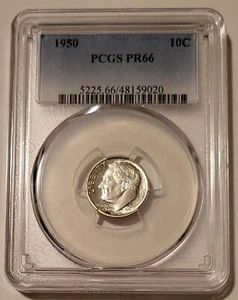1950 Roosevelt Dime PR66 PCGS Toning Low Proof Mintage - Picture 1 of 4