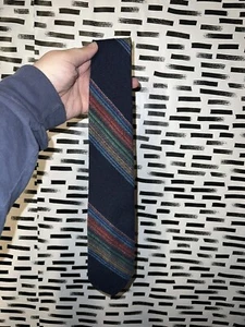 Men's Churchill Hand Woven Multicolor Stripe Tie Vintage Classic Style - Picture 1 of 2