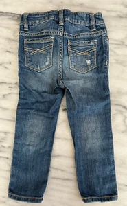 Baby Girl Gap 1969 Jeans 2T mini Skinny Med Wash Adjustable Waist Stretch - Picture 1 of 6