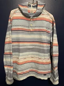 Faherty RARE vintage Mens L Pacific Poncho Tribal Hoodie Pullover MSRP $188 - Picture 1 of 4