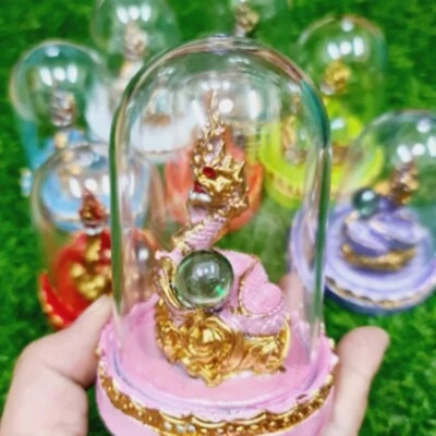 Estatuilla Rey de Nagas Naka Adoración Poderosa Serpiente Riqueza Ventosas Rosa Suerte Foto 1 de 4