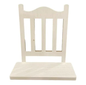 Wall Shelf Chair Back Design Wooden Distressed White 12.25" Tall 11 x 4 Shelf - Picture 1 of 3