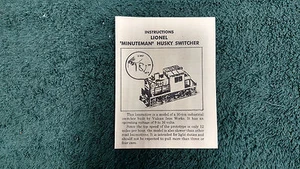 LIONEL # 59 "MINUTEMAN" HUSKY SWITCHER ANLEITUNG FOTOKOPIE - Bild 1 von 2