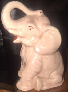 Vintage Collectible 4 1/2 in. Pink Elephant Piggy Bank Antique Home Decor - Picture 1 of 7