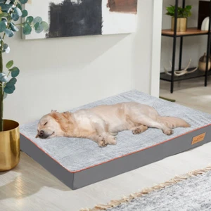 Thick Pillow Orthopedic Dog Bed Soft Foam Kennel Mattress Beautiful Stone Gray - Picture 1 of 15