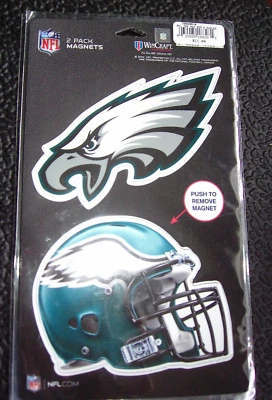 Philadelphia Eagles Wincraft NFL 2 Piece 5x9 Magnet + Eagels acrylic car emblem - Image 1 of 2