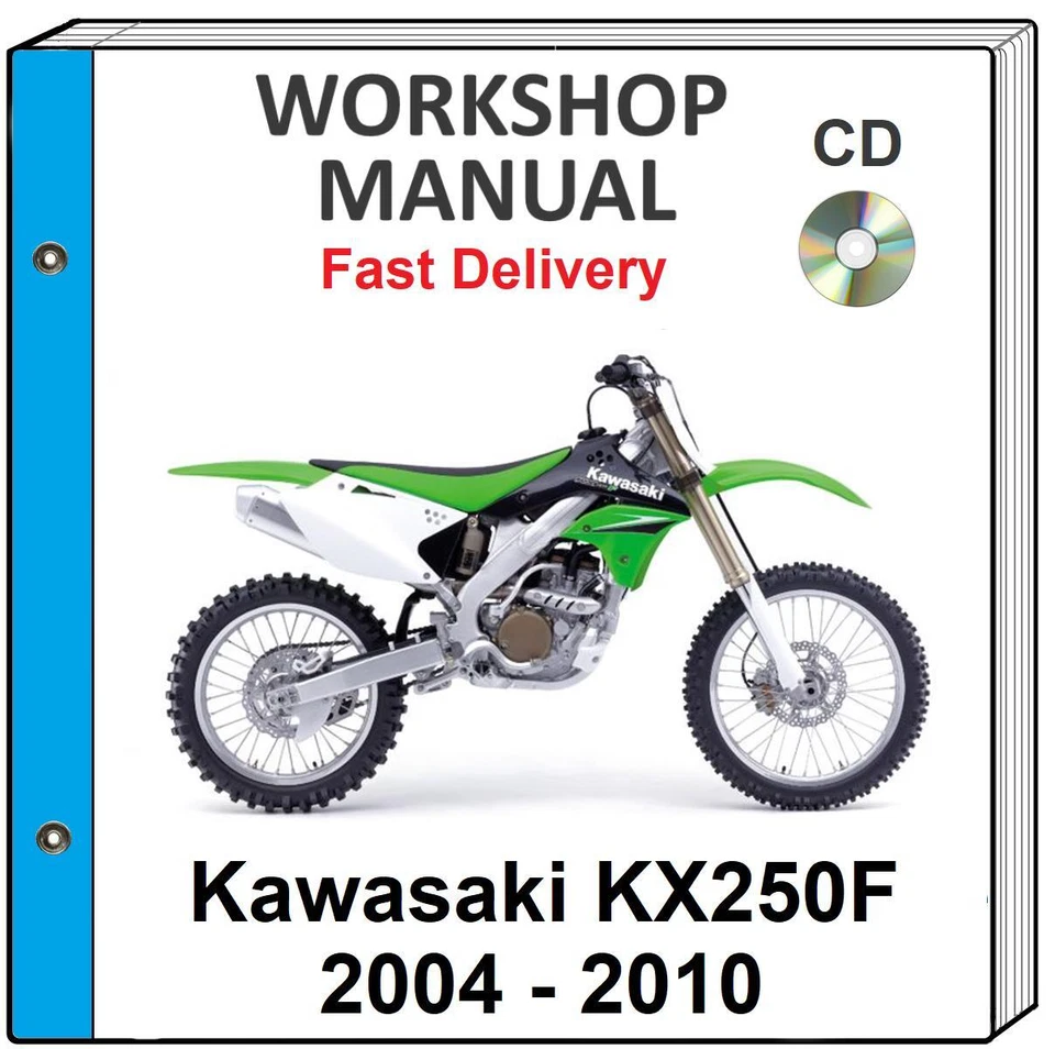 CD manual taller reparación servicio Kawasaki KX250F 2004 2005 2006 2007 2008 2009 2010 Foto 1 de 1