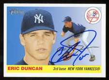 2004 Topps Heritage ERIC DUNCAN Signed Card autograph AUTO YANKEES