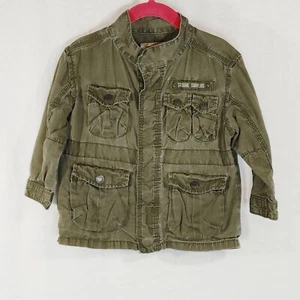 Chaqueta de Carga Genuina Niños Oshkosh Talla 24 Mo Ejército Excedente Verde Utilitaria Manchas de Tinta - Imagen 1 de 7