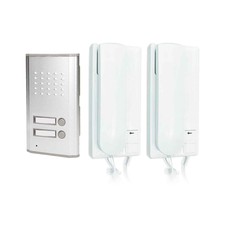 KIT CITOFONO PER ESTERNO BIFAMILIARE CON PULSANTE PER APERTURA CANCELLO