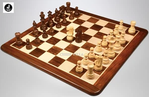 Combo of Repro 1890 French Lardy Staunton Chess Set -Golden Rosewood (Sheesham) - Picture 1 of 12