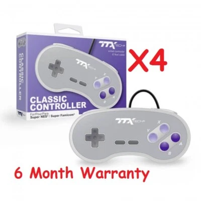 4 New Super Nintendo SNES System Console Replacement Controller 6FT TTX  - Image 1 of 3