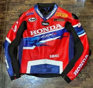 Honda CBR Motorbike Riding Jacket Motorcycle Racing Leather Jacket Biker Jacket - Picture 1 of 4