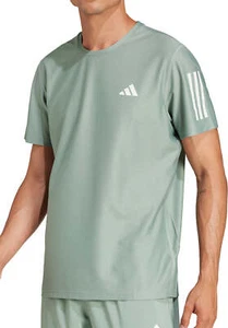 adidas Own The Run Mens Running Top Green Short Sleeve Reflective T-Shirt - Picture 1 of 4