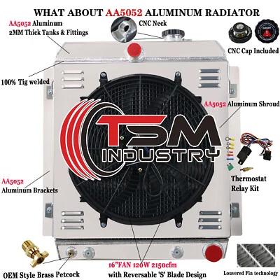 Kits de ventilador de cubierta de radiador de 4 filas para camioneta Chevy 48 1947-1954 3100 3600 3800 3900 Foto 1 de 4