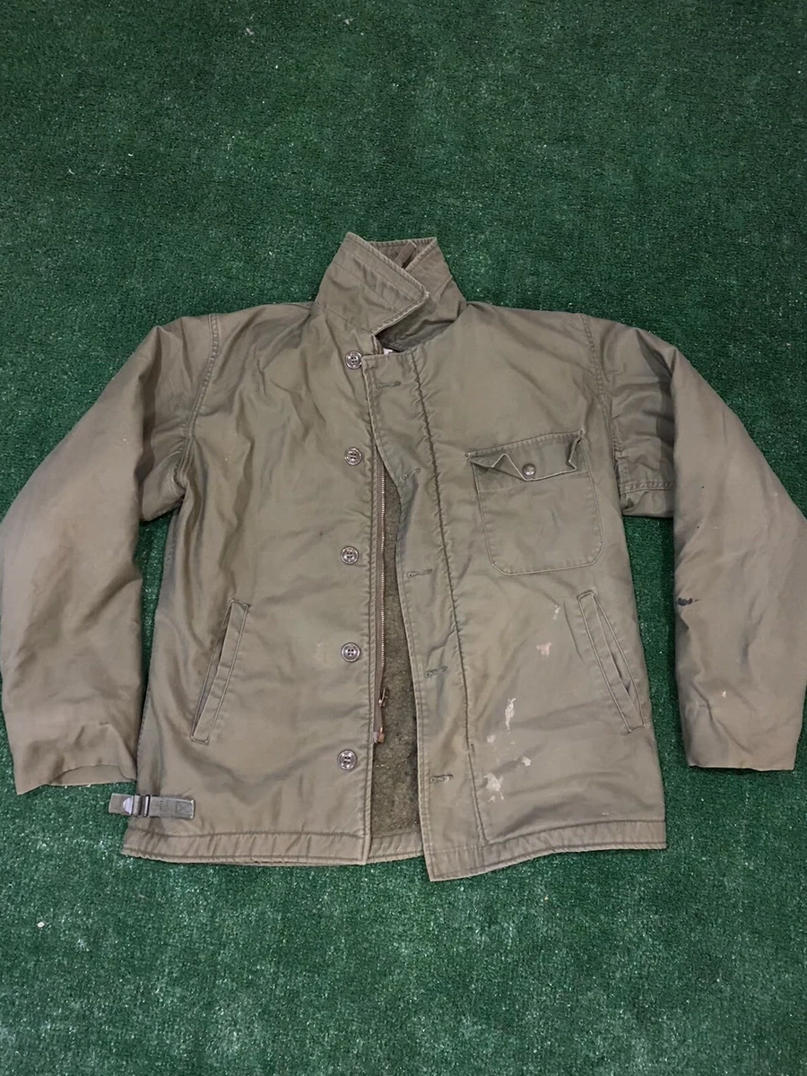 A2 A-2 デッキジャケット USN small 34-36 80s S US Navy A-2 Deck Jacket Size Small 34 - 36 80s Vintage Cold