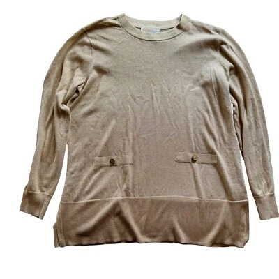 Suéter Michael Michael Kors Beige Manga Larga con Bolsillos con Acentuados con Botones XL Foto 1 de 4