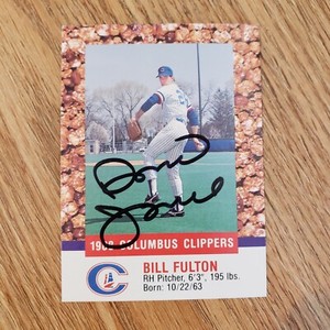 BILL FULTON Autographed Signed 1988 Columbus Clippers card New York Yankees