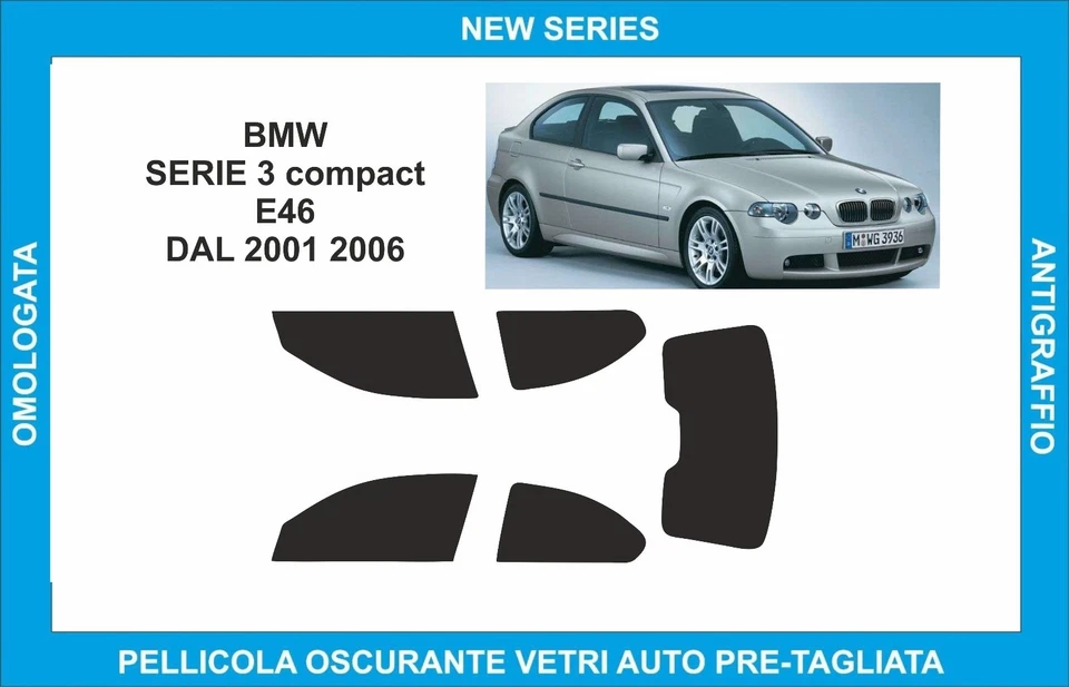 pellicole oscuranti vetri bmw serie 3 e 46 compact compl - Imagen 1 de 1