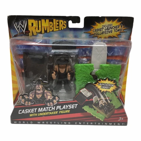 WWE Rumblers Casket Match Playset with Undertaker Figure, Mattel 2010, NIP Cover