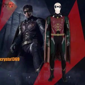 The First Robin Men Cosplay Costume Dick Grayson Outfit With Breastplate Cape - Picture 1 of 24
