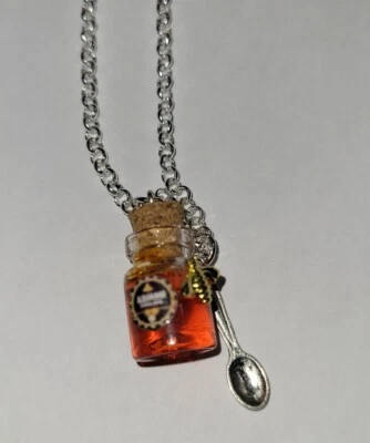 Collar tarro de miel plata naturaleza salvar las abejas cuchara  Foto 1 de 4