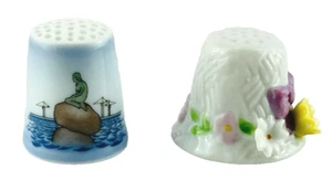 Copenhagen Porcelain Decorative Thimbles Little Mermaid Set Bing And Grondahl - Picture 1 of 6