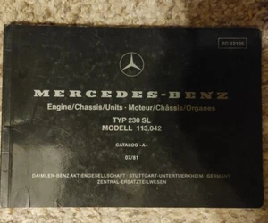1963 Mercedes Benz 230SL W113 Chassis Parts Catalog Manual Rare Original. - Bild 1 von 4