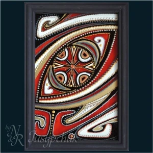 Pintura popular tradicional ucraniana sobre vidrio hecha a mano decoración de pared tripillian - Imagen 1 de 5