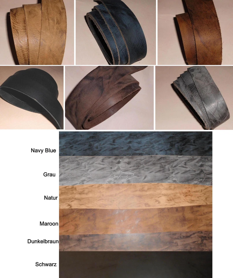 Lederriemen Navaho Büffelriemen 2 - 7 cm Breit Gürtel Riemen Flachriemen