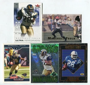 Lote de 5 tarjetas de fútbol americano Marshall Faulk HOF St LOUIS RAMS INDIANAPOLIS COLTS (LOTE 21) - Imagen 1 de 1