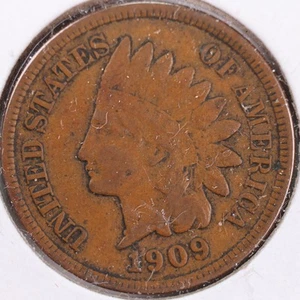 Centavo cabeza india 1909, moneda finamente circulada, tienda #CT0361 - Imagen 1 de 2