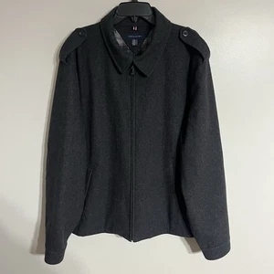 Chaqueta Tommy Hilfinger Mezcla Lana Para Hombre Talla 2XL Bolsillos Cremallera Completa Carbón - Imagen 1 de 18