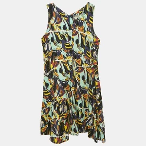 Kenzo Kids Multicolor Printed Cotton Sleeveless Dress 12 Yrs - Picture 1 of 5