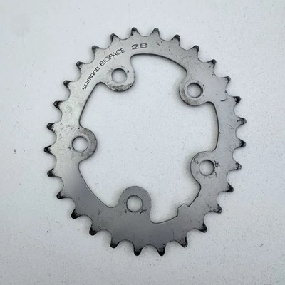Vintage Shimano Biopace Chainring 28 Tooth 74 BCD 28t Aluminum Oval 80s A16 - Image 1 of 4