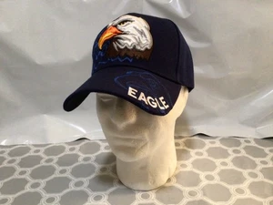 Cappello American Eagle ricamato goffrato regolabile blu navy BELLO!! #YD-4 - Foto 1 di 8