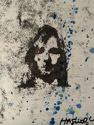 HASWORLD ORIGINAL JESUS  ABSTRACT EXPRESSIONIST MODERN   STREET ART GRAFFITI - Image 1 of 4